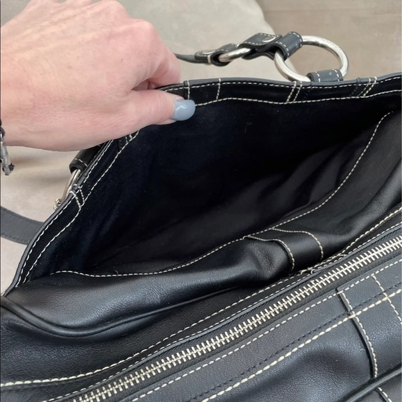 Coach Black Large Leather Handbag - Picture 3 of 6